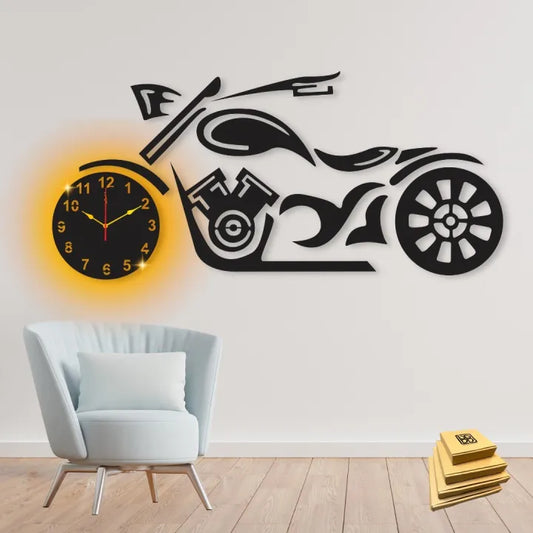 Stylish DIY Bike Shaped Wooden Wall Clock for Home & Office Decor