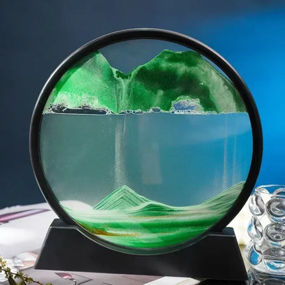 3D Moving Sand Art – Round Glass Deep Sea Sandscape Hourglass