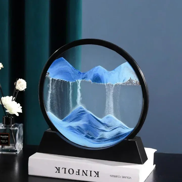 3D Moving Sand Art – Round Glass Deep Sea Sandscape Hourglass